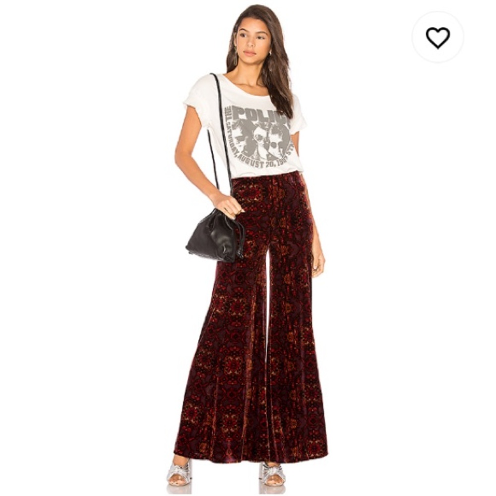Free People Lovin Feeling Velvet Wide Leg Pant